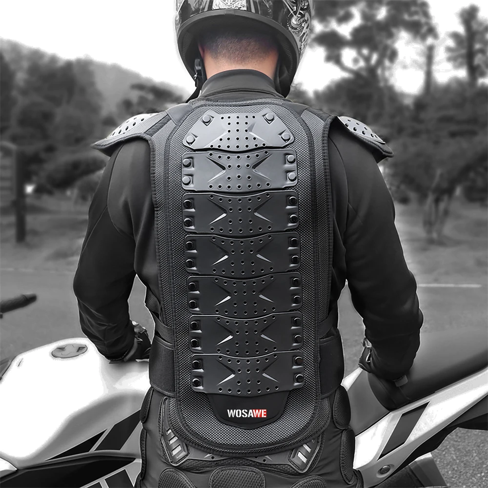 WOSAWE Motocross Body Armor Motorcycle Armor Vest Back Chest Protector Off-Road Dirt Bike Protective Gear Jacket motorcycle armor,motorcycle body armor,body protector,motorcycle armor vest