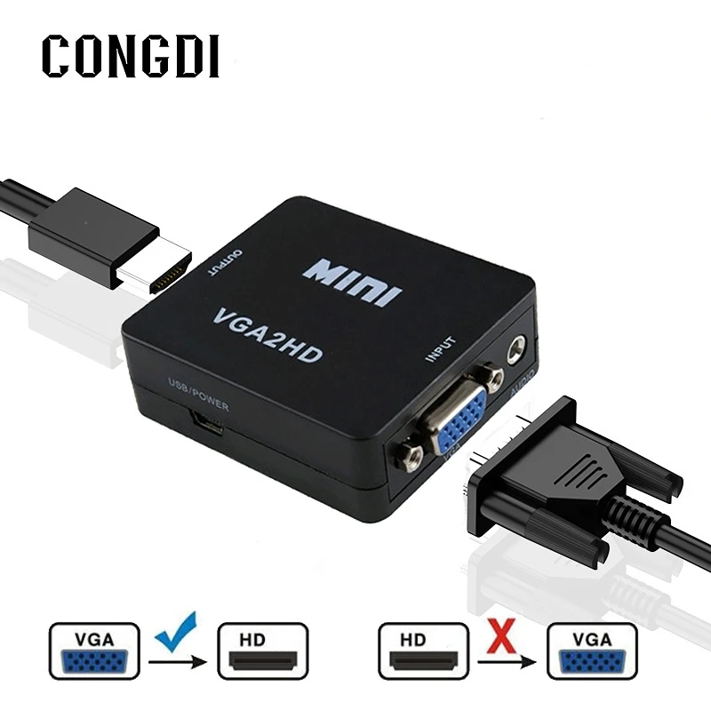 VENTION VGA a HDMI, Adaptador VGA HDMI 1080P Cable VGA a HDMI