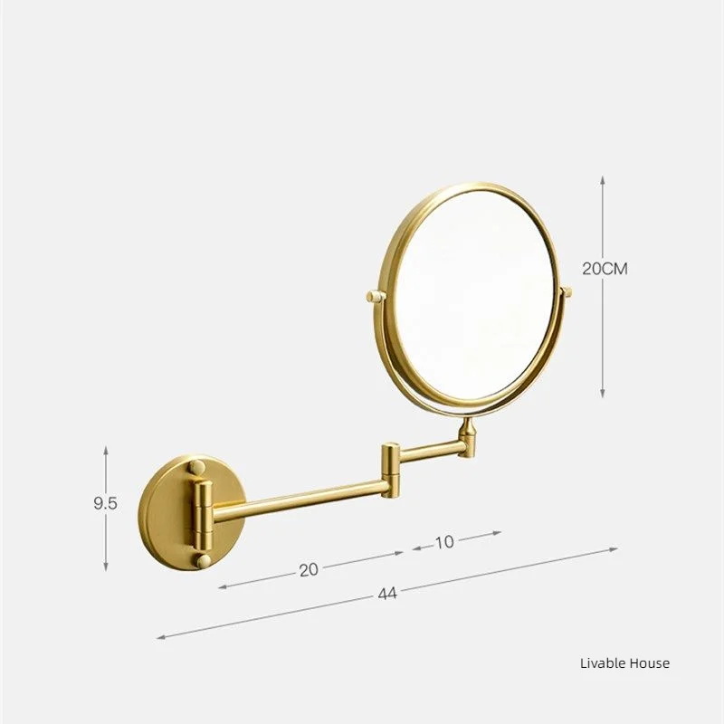 Bathroom Makeup Mirror Wall Hanging Double Sided Mirror Black Gold Telescopic Mirrors for hotel Aluminum Folding Beauty Mirrors 6