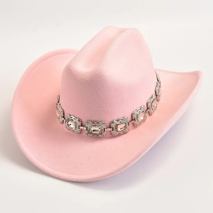 Cowboy Hats Cowgirl Hats Artificial Wool Western Vintage Roll Brim for Women