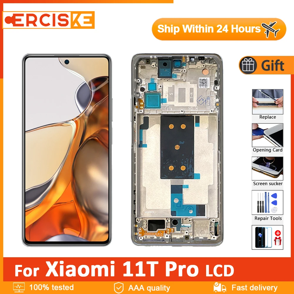 

6.67"AMOLED Original For Xiaomi 11T Pro LCD Display Touch Screen Panel Digitizer For Mi 11T Pro 2107113SG/SI/SR LCD Replace