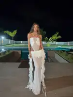 Robe deux pièces en maille découpée pour femmes, Sexy, sans manches, tricot, Cover-Up, soirée, été, nouvelle collection 2