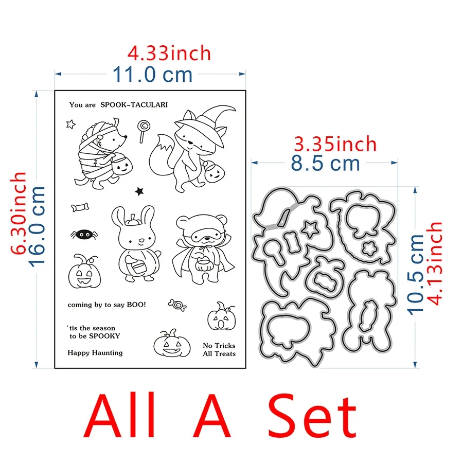 Fustelle E Timbri Per Scrapbooking Happy Halloween – Set Metallo Per Biglietti E Album Fai Da Te