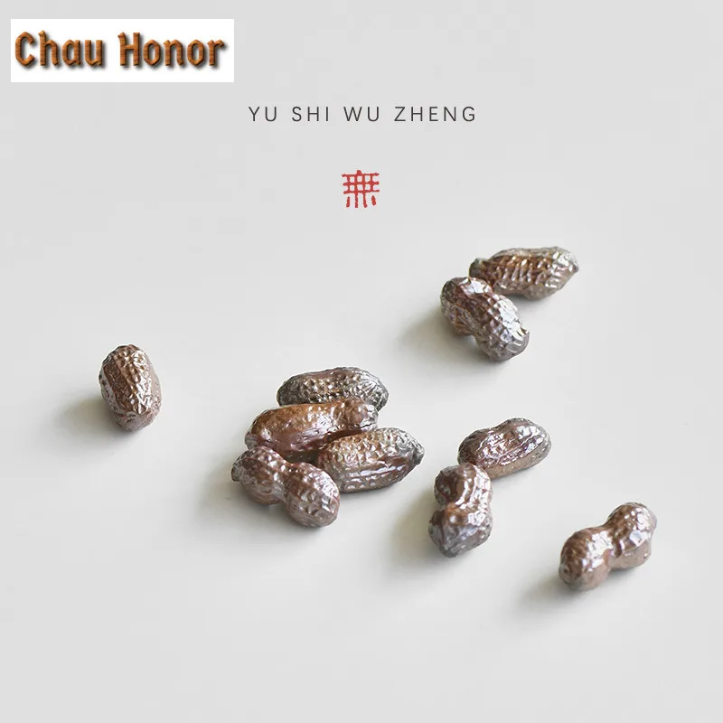 2pc/lot Firewood Burning Good Peanut Brush Holder Tea Pet Small  Exquisite Miniatures Tea Figurine Play Toys Tea Statue Ornament