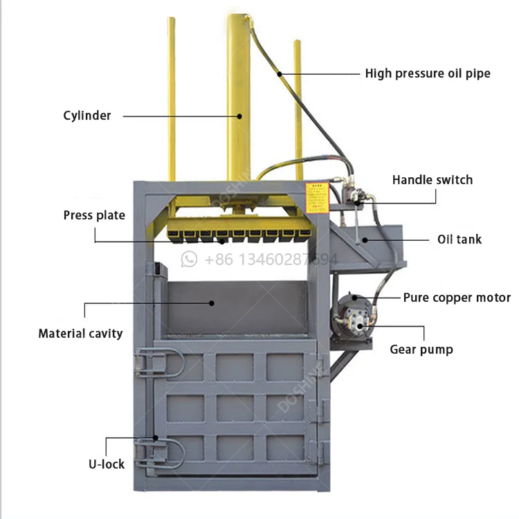 Waste Paper Compressor Machine Cardboard Baling Press Machine Used Clothes And Textile Compress Baler Machine 5