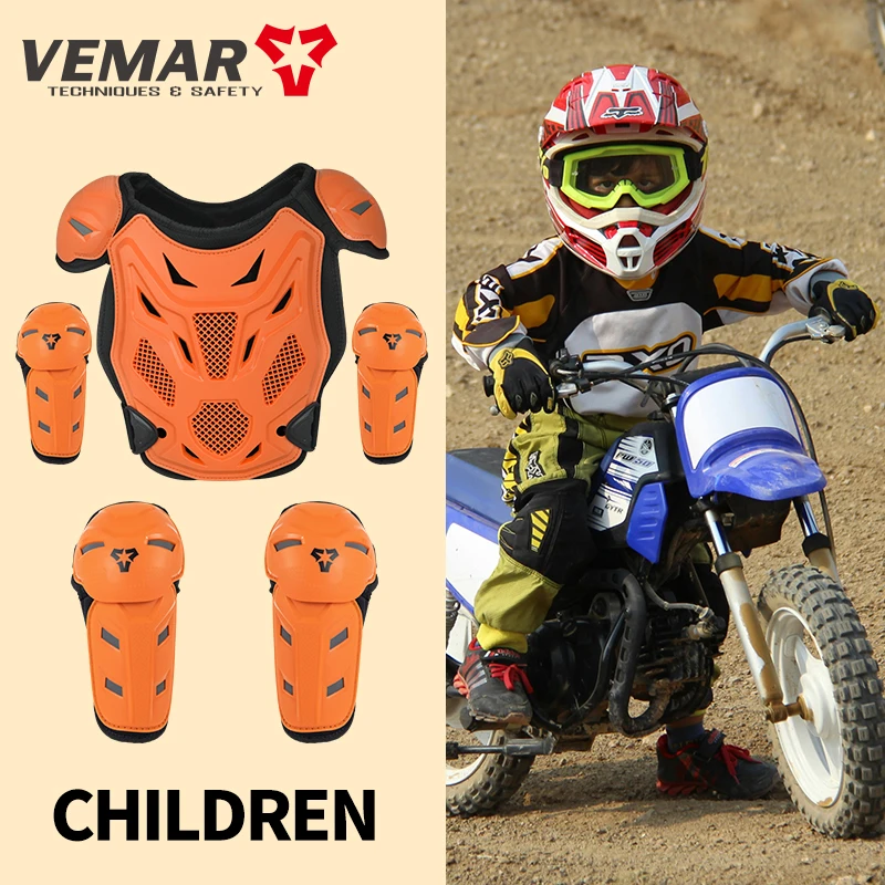 Boys Girls Youth Child Kids Body Protection Motocross Armor Vest Suits Skiing Skating Kid Motorcycle Care Armor Elbow Knee Guard