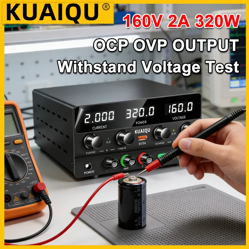 KUAIQU 160V 2A 320W 내전압 테스트 전원 공급 장치 OCP OVP 실..