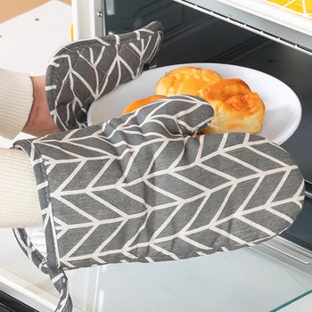 1pc Cooking Baking Gloves Oven Mitts Microwave Oven Gloves High-temperature Heat Resistant Linen Gloves Kitchen Tools Bakeware