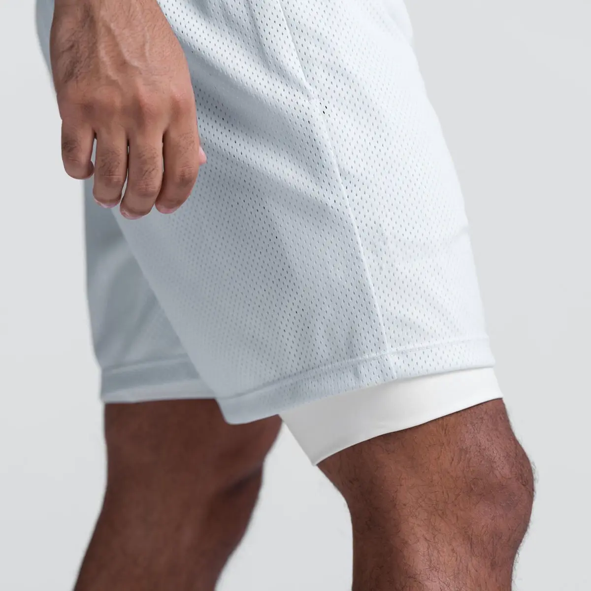 Outdoor Open Crotch Pants Men's Running Exercise Shorts Gym Jogger Sweatpants Short Breathable 2 in 1 Fitness Bottoms Streetwear