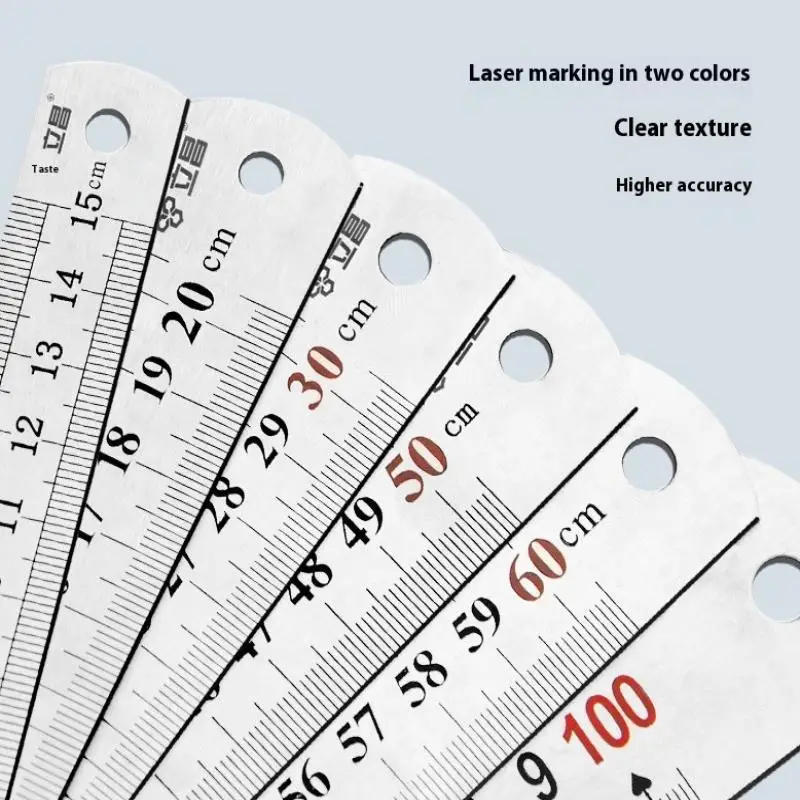 Stainless Steel Straight Ruler - Precision Measuring Tool for Home  School 152030405060100cm