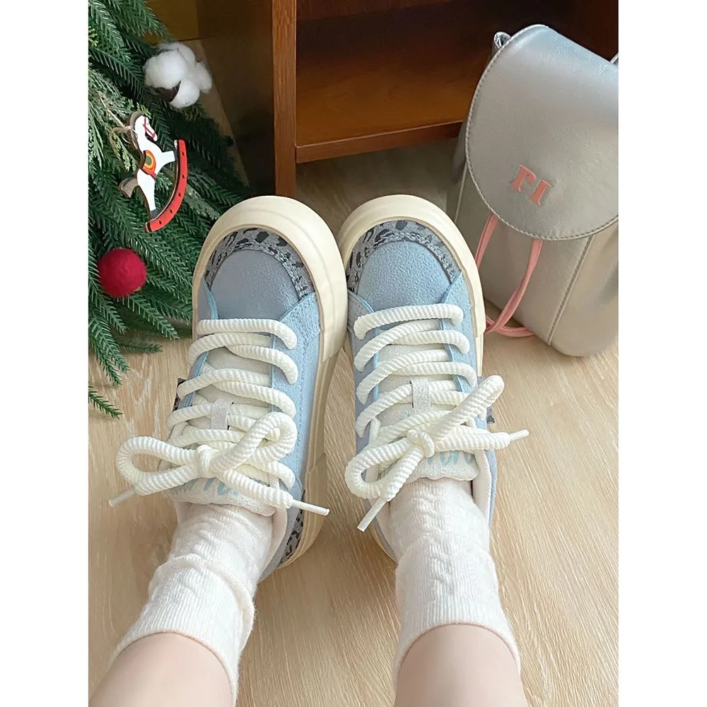 2024 Trendy Leopard Print Women Casual Shoes Soft Sole Comfortable Sports Shoes Lace Up Mixed Colors Top Women Shoes 24-168