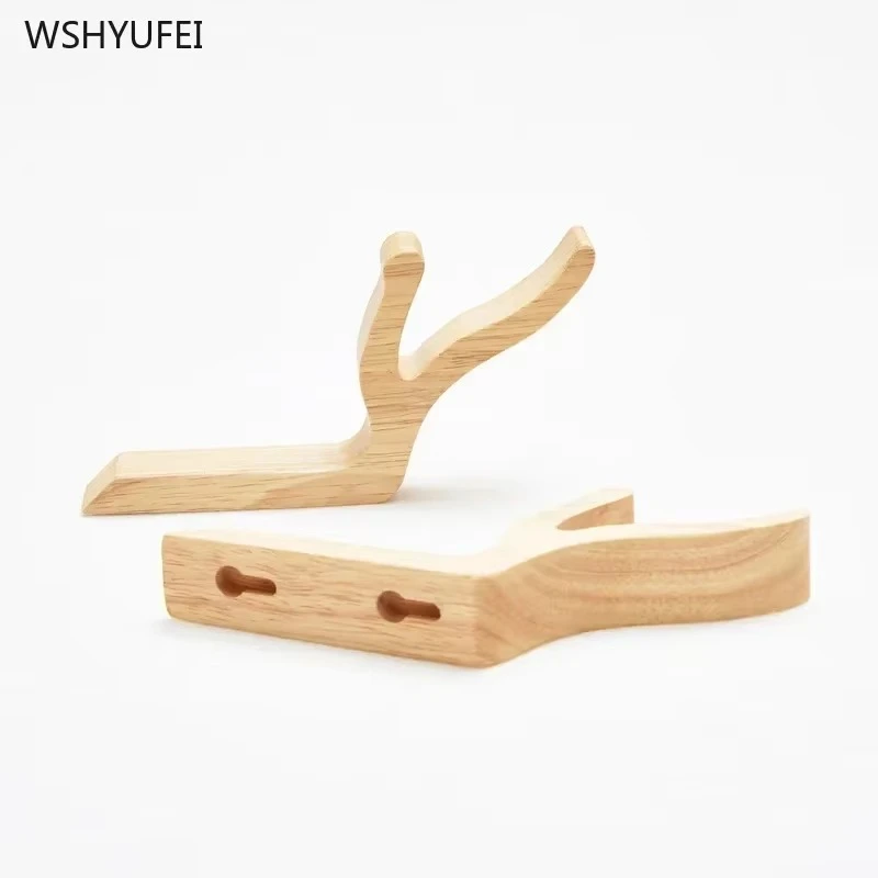 Creative Solid Wood Home Decor Hook Up Door Living Room Bedroom Deoration Accessories Wall-mounted Hangers Punch-free Wall Hook 4