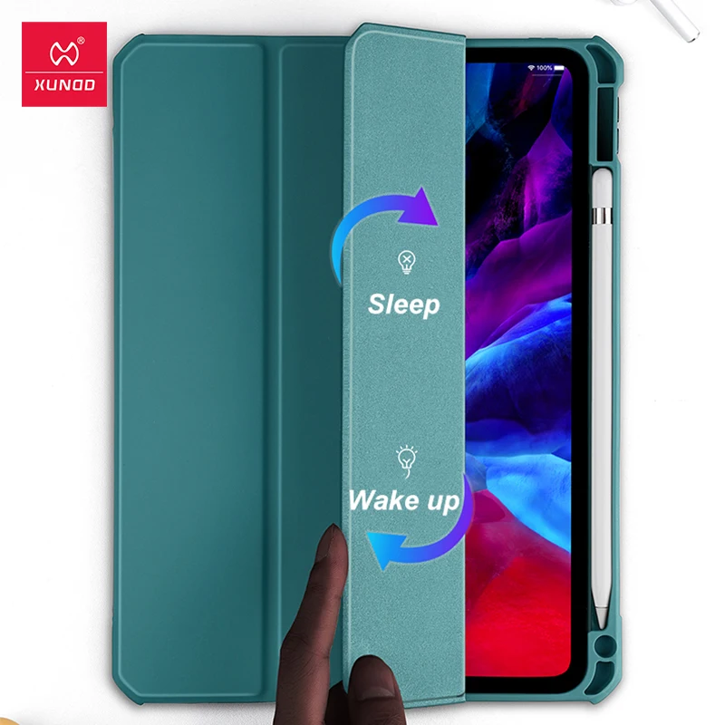 para Ipad Pro 12.9 Polegada Case Xundd Airbags à Prova de Choque Inteligente Sono Flip Tpu Mais Couro do Plutônio Tablet para Ipad Pro 11 2023 2023 Manga - Imagem 6