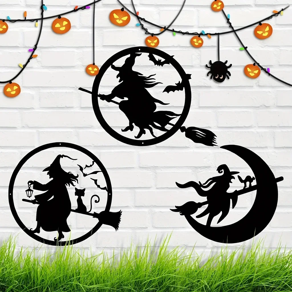

CIFBUY Decoration 1pc Metal Wall Hanging DecorHalloween Witch Door Hanger Halloween Front Door Home Decor Metal ArtworkHalloween