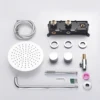 Luxury gun gray brass bathroom shower system concealed design dual handle cold and hot dual control dual function Shower Set 6