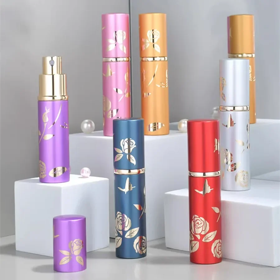 Elegant 10ml Refillable Glass Perfume Bottle with Metal Atomizer