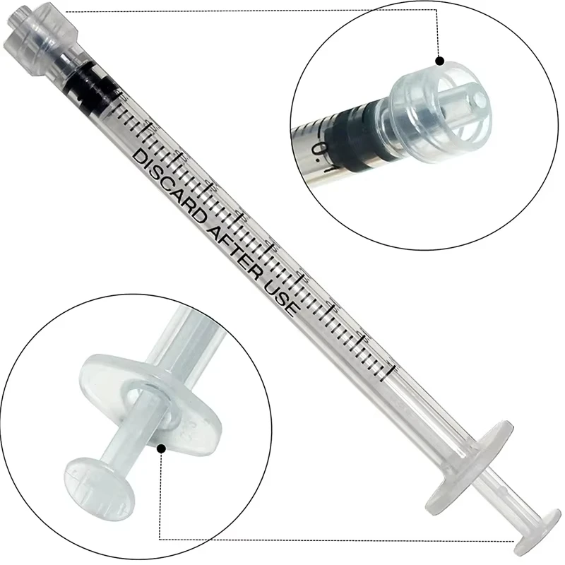 Laboratory Dedicated 1ml 1cc Luer Lock Syringe Sterilized Individual Packaging Injector Glue Dispener for Sampler Lab 100Pcs