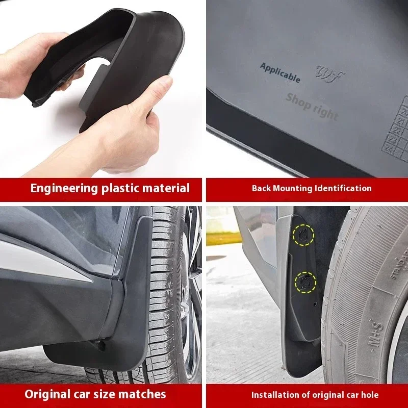 For BYD Song Pro DMI-Car Mudguard Special Soft Rubber Sandproof Dustproof Car Fender Exterior Modification Accessories