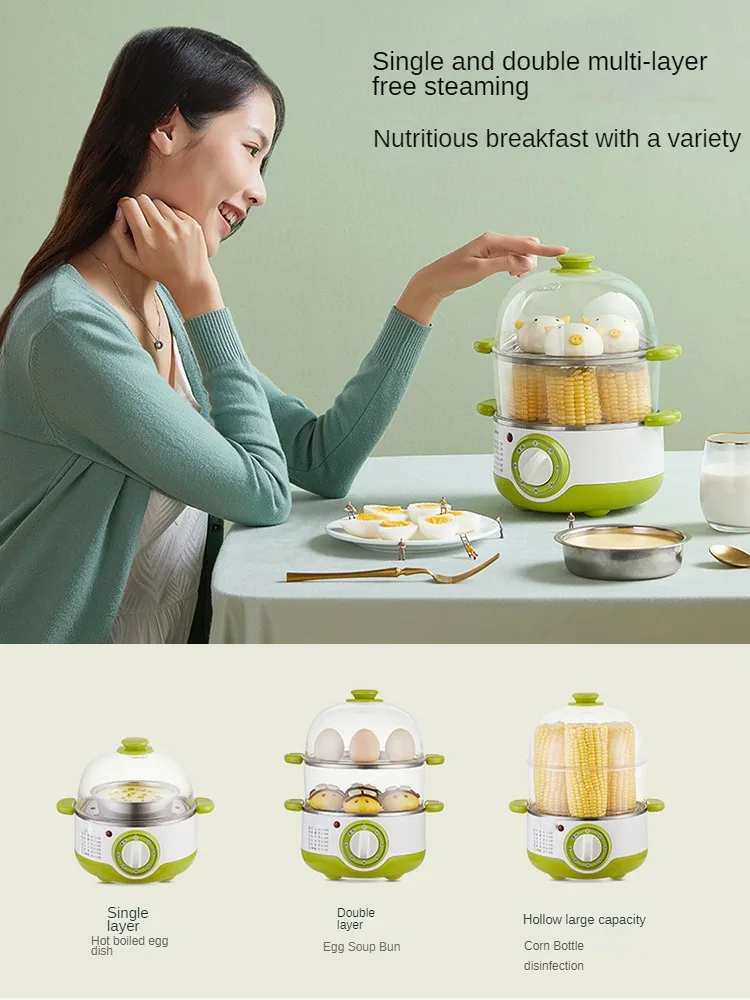 220V Household Electric Egg Boiler Automatic Breakfast Food Steamer Multi Cooker Easy Operation Home Steaming Cooker Pot 5