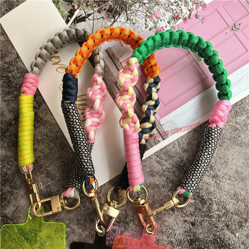 Handwoven Key Holder Accessory with Metal Keyring and Phone Lanyard