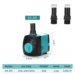 Whisper-Quiet Submersible Water Fountain Pump - US(110V 60HZ) (25W)