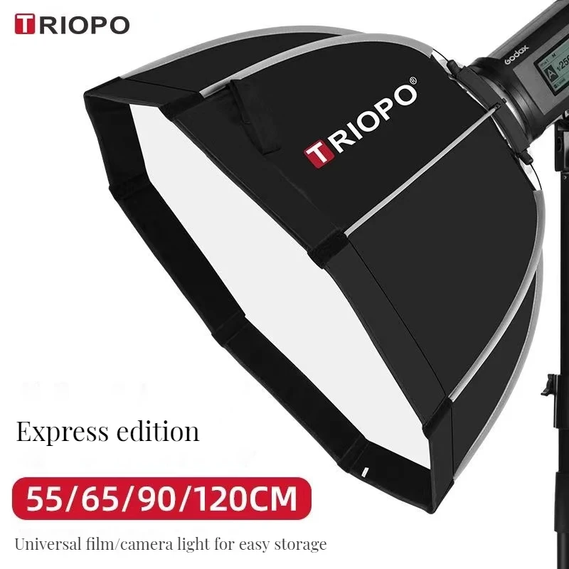Bowens Mount Octagon Softbox Triopo K2 55cm 65cm 90cm 120cm Quickly Release + Honeycomb Grid Outdoor Soft Box for Flash