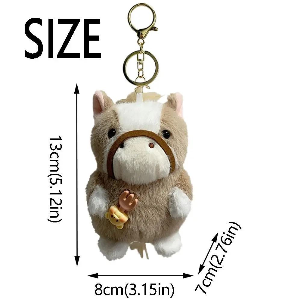 Cute Mini Horse Keychain Fluffy Texture Lifelike Year of The Horse Plush Toy Plush Toys Kawaii Plush Pony Keychain