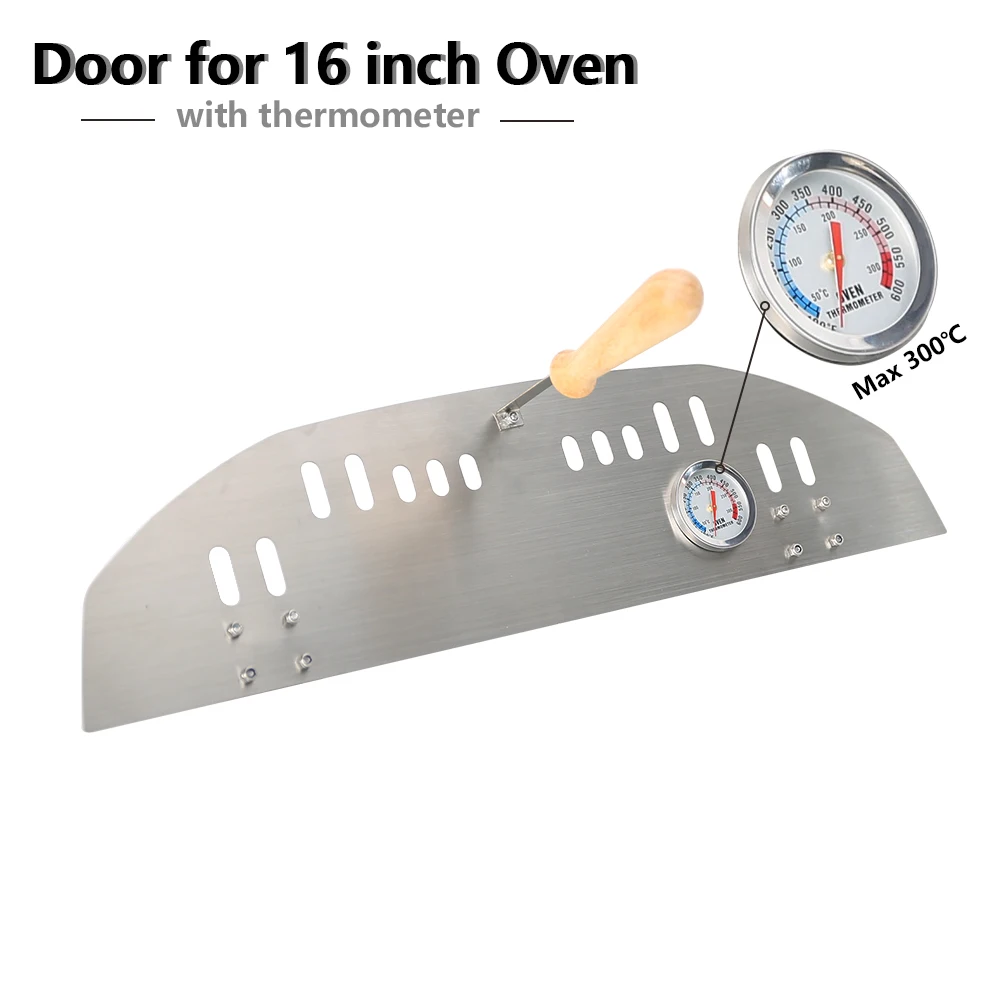 Stainless Steel Pizza Oven Door - 16/12 Inch
