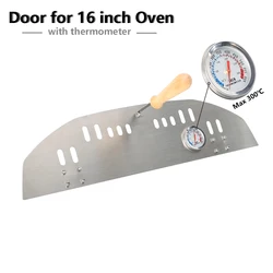 Stainless Steel Pizza Oven Door - 16/12 Inch (16 Thermometer)