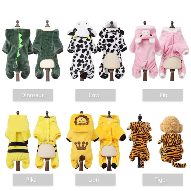 Pet Dog Clothes Soft Warm Fleece Dogs Jumpsuits Pet Clothing for Small Dogs Puppy Cats Hoodies Chihuahua Yorkshire Costume Coats 2