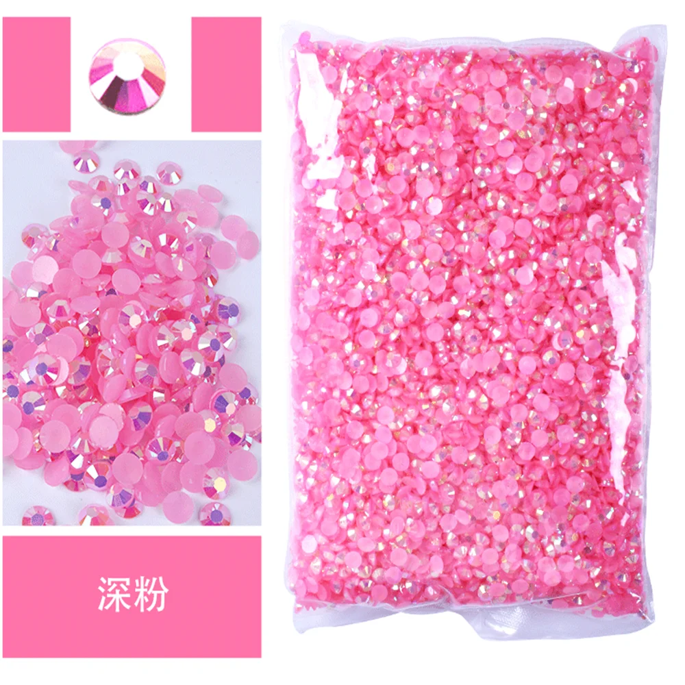Vibrant Jelly AB Color FlatBack Resin Rhinestones for Nail Art and Garment Embellishment