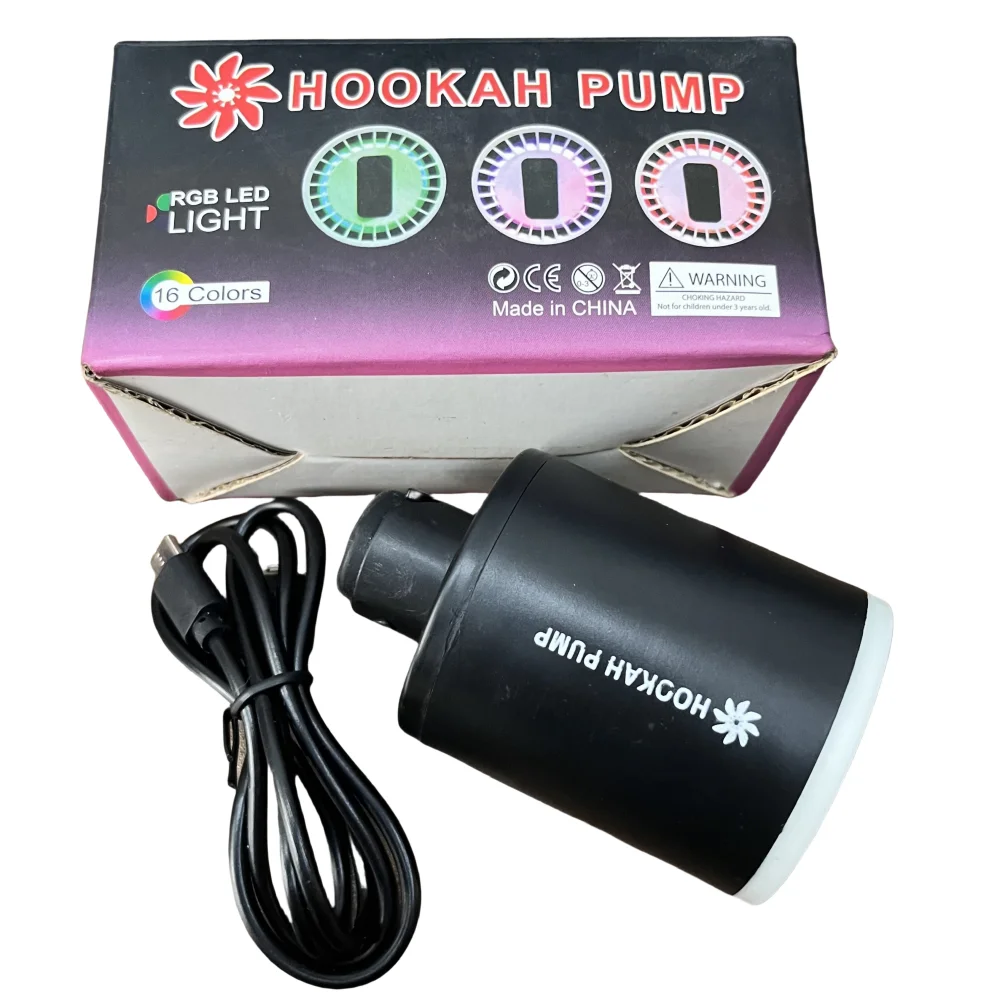 Usb Recharging Shisha Smoking Tool With RGB Led Hookah Electronic Strong Air Pump Utensil for Starter Save Breath Accessories 3