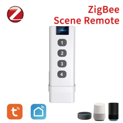 Smart Home ZigBee Remote Control with 4-Button Scene Switch (New ZigBee Version)