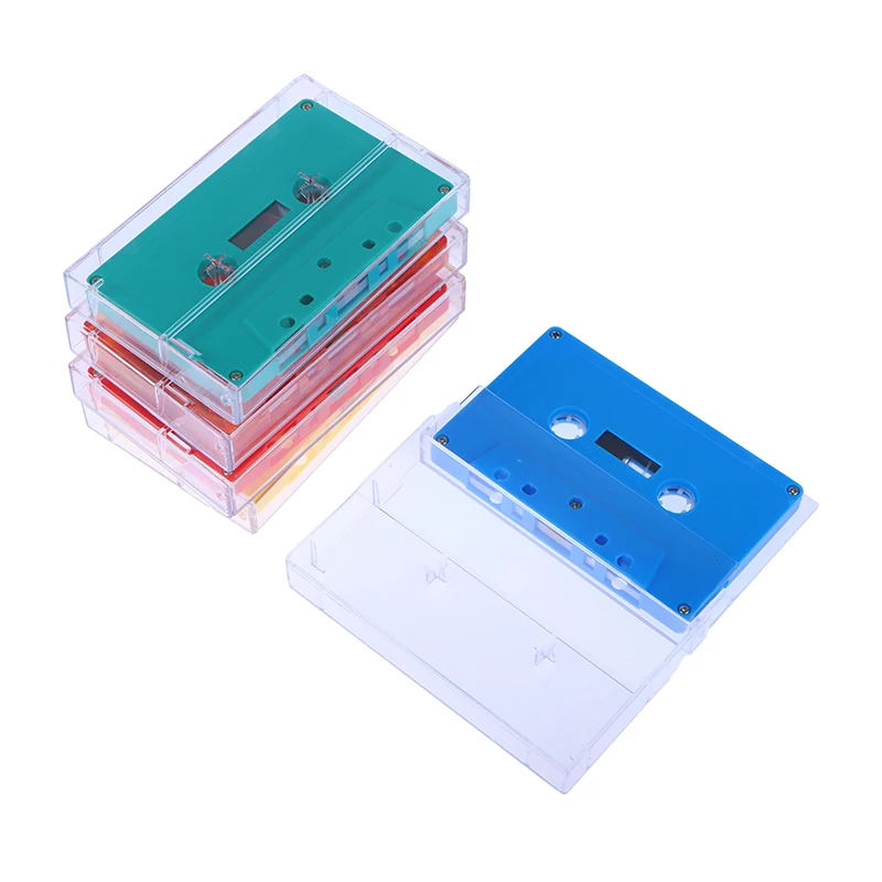 Cassette Tape 45 Minutes Magnetic Audio Tape 1Set Standard Color Blank Tape Player With Clear Storage Box For Speech Music Recording