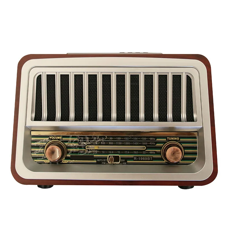 

Bluetooth Speaker FM AM SW 3 Band Retro Radio , USB TF MP3, FM ANTENNA Support Solar Panel Charge and Lamp for Indoor Outdoor