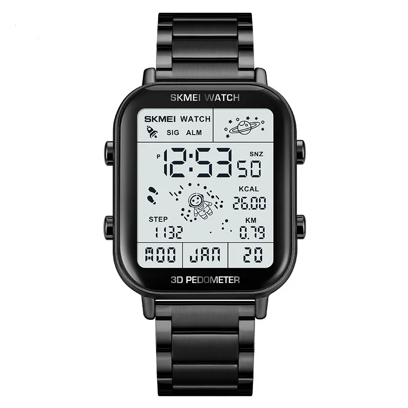 Fashion Sport Pedometer Calorie Calculation Digital Watches Men Stopwatch Countdown Wristwatch Calendar Clock Student Watches