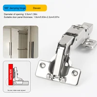 บานพับตู้พร้อมระบบไฮดรอลิกลดเสียง 165 องศา/180 องศา สำหรับตู้ครัว ตู้เสื้อผ้า ปรับได้ 3 มิติ 5