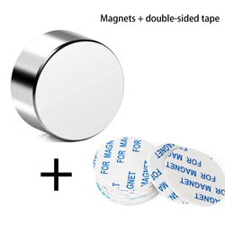 Ultra - Powerful Neodymium Round Disc Magnet with Double - Sided Tape - With 2 sided tape (5pcs 25x3mm)