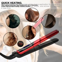 

Professional Hair Straightener Curler Hair Flat Iron Negative Ion Infrared Hair Straighting Curling Iron Corrugation LED Display