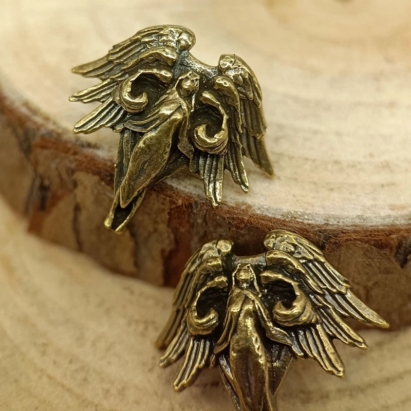 Six Winged Angel Seraph Brass Knife Beads EDC DIY Paracord Woven Bracelets Lanyard Pendants Accessories Outdoor Tool Hangings paracord accessories paracord bracelet accessories paracord lanyard pendants