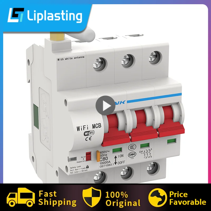 

Smart 3P 16A-125A Remote Control Wifi Circuit Breaker/smart switch/ Intelligent automatic Recloser support alexa and