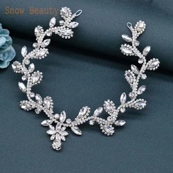 A501 Wedding Hair Accessories Crystal Forehead Headband Handmade Head Chain Bride Tiaras Water Drop Indian Bridal Headdress