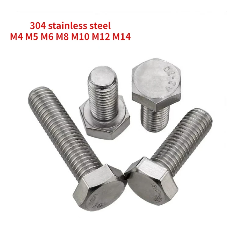 

M4 M5 M6 M8 M10 M12 M14 Left Hand Thread Outer Hexagon Head Screw 304 Stainless Steel Hexagon Bolts Length 6mm-100mm