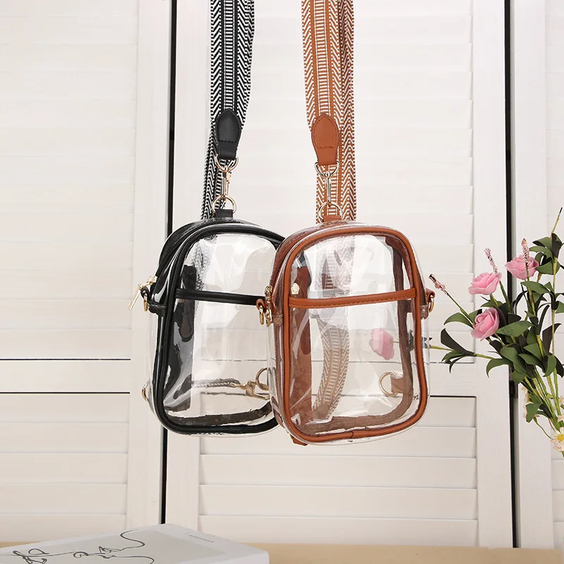 Clear Crossbody Man Chest Bag Women Transparent PVC Fashion Shoulder Bag Women Waterproof Chest Bag for Concerts Sporting Events