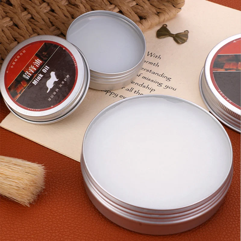 1Pcs Leather Craft Pure Mink Oil Cream For Leather Maintenance 100ml Shoes Care Cream Leathercraft Accessories