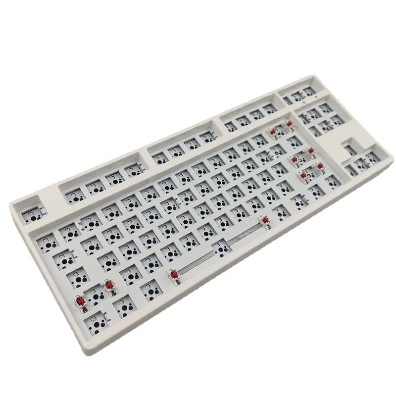Rgb White Hotswap Bluetooth 87 Mechanical Keyboard Kit Hot Swappable