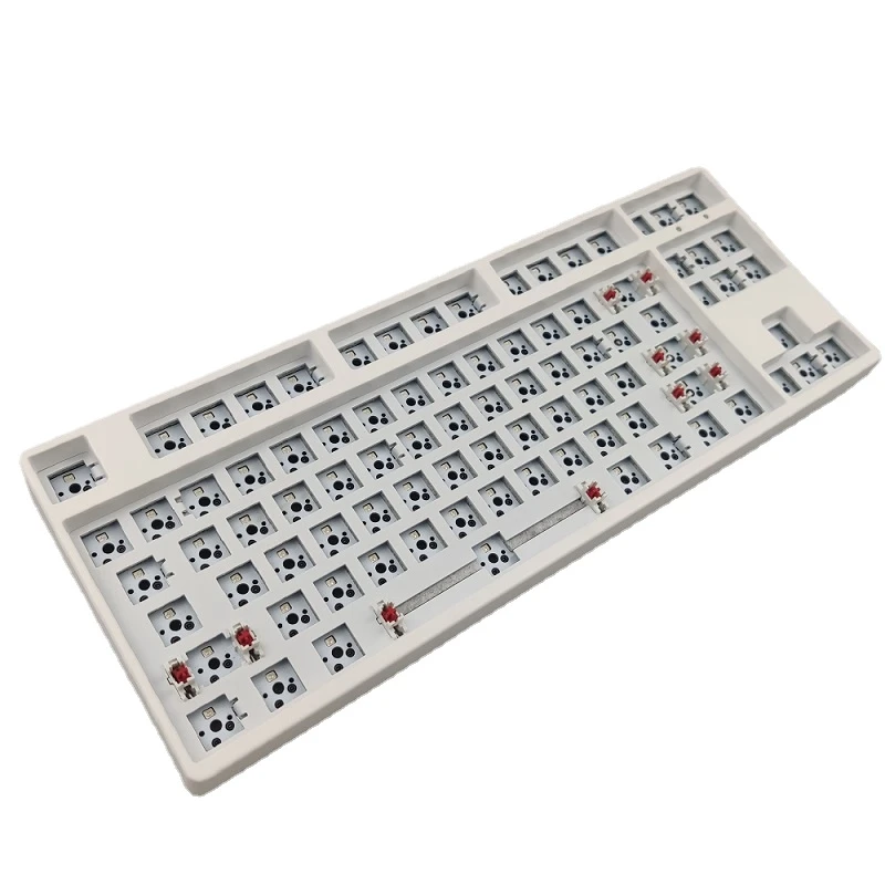 Rgb White Hotswap Bluetooth 87 Mechanical Keyboard Kit Hot Swappable