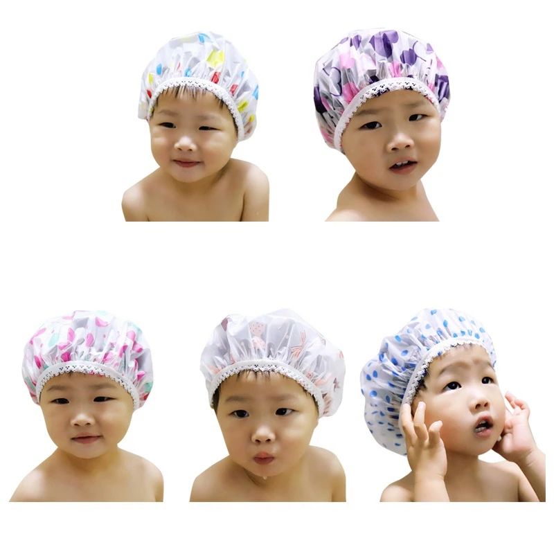 Shampoo Shower Cap Children Cartoon Pattern Bathing Hair Moisture-Proof Waterproof Bathroom