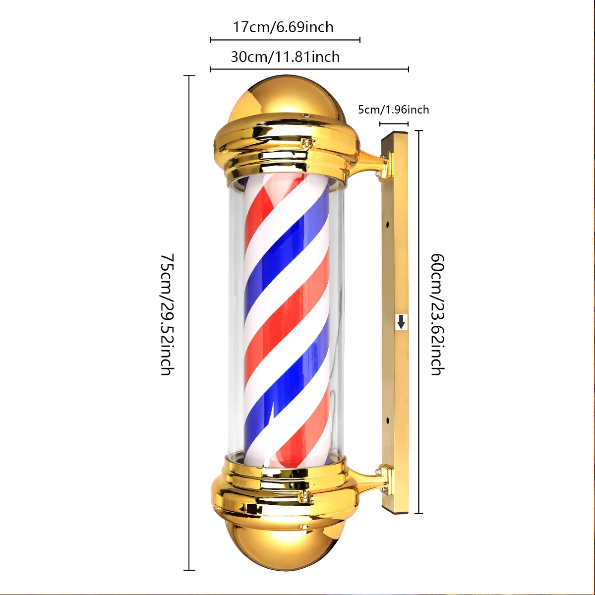 サインポール理容　オブジェ BARBER バーバー サインポール 理容 理髪 回転ポール 床屋