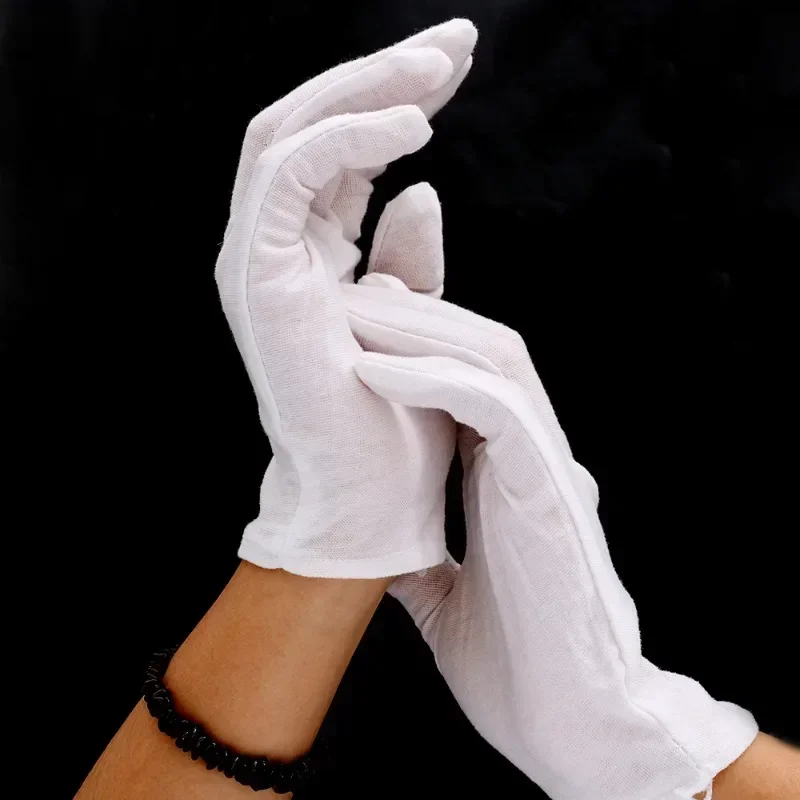 Bílý bavlna práce rukavice pro suchý ručičky manipulaci sled lázeňského rukavice móda ceremoniální vysoký připoutat se rukavice domácnost úklid nástroje